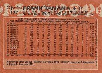 1988 O-Pee-Chee #177 Frank Tanana Back