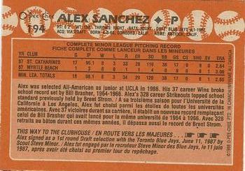1988 O-Pee-Chee #194 Alex Sanchez Back