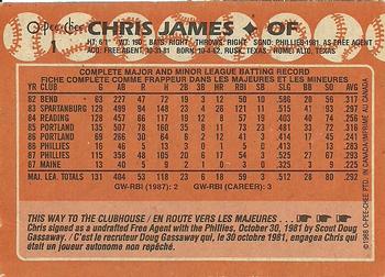 1988 O-Pee-Chee #1 Chris James Back