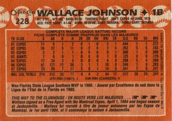 1988 O-Pee-Chee #228 Wallace Johnson Back
