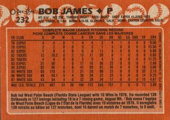 1988 O-Pee-Chee #232 Bob James Back