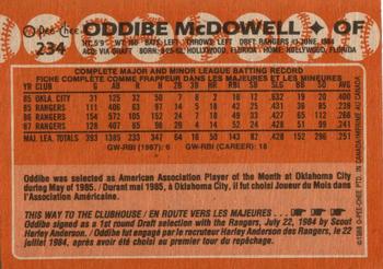 1988 O-Pee-Chee #234 Oddibe McDowell Back