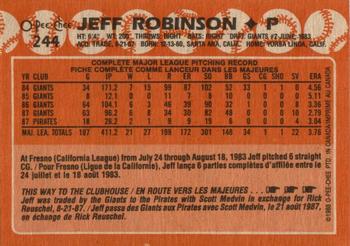 1988 O-Pee-Chee #244 Jeff Robinson Back