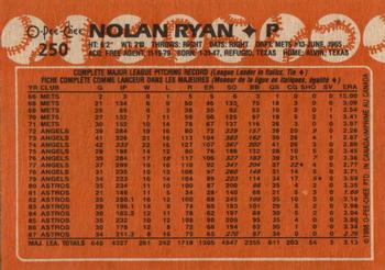1988 O-Pee-Chee #250 Nolan Ryan Back
