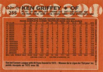 1988 O-Pee-Chee #255 Ken Griffey Back