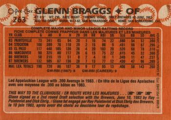 1988 O-Pee-Chee #263 Glenn Braggs Back