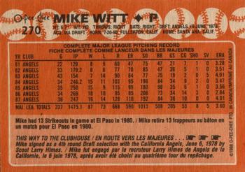 1988 O-Pee-Chee #270 Mike Witt Back