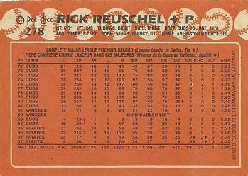 1988 O-Pee-Chee #278 Rick Reuschel Back