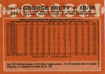 1988 O-Pee-Chee #312 George Brett Back