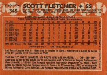1988 O-Pee-Chee #345 Scott Fletcher Back
