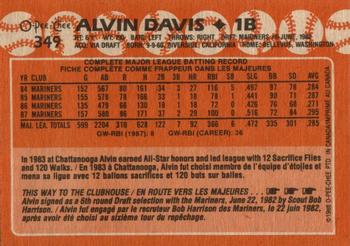 1988 O-Pee-Chee #349 Alvin Davis Back