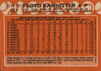 1988 O-Pee-Chee #357 Floyd Bannister Back