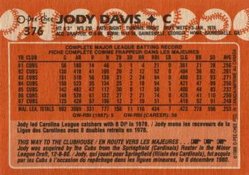 1988 O-Pee-Chee #376 Jody Davis Back