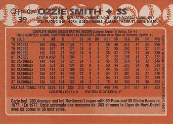 1988 O-Pee-Chee #39 Ozzie Smith Back