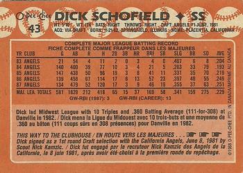 1988 O-Pee-Chee #43 Dick Schofield Back