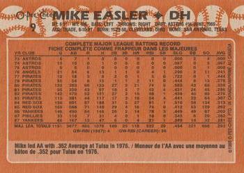 1988 O-Pee-Chee #9 Mike Easler Back