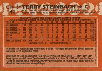 1988 O-Pee-Chee #44 Terry Steinbach Back