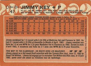 1988 O-Pee-Chee #47 Jimmy Key Back
