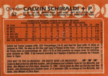1988 O-Pee-Chee #62 Calvin Schiraldi Back