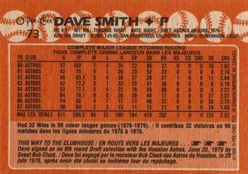 1988 O-Pee-Chee #73 Dave Smith Back