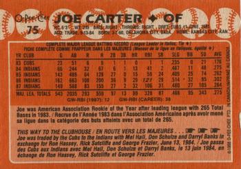 1988 O-Pee-Chee #75 Joe Carter Back