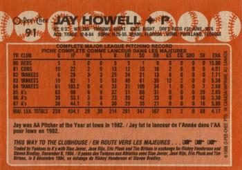 1988 O-Pee-Chee #91 Jay Howell Back