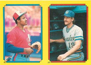1988 O-Pee-Chee Stickers #83 / 201 Herm Winningham / Robin Yount Front