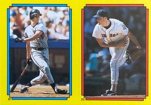 1988 O-Pee-Chee Stickers #87 / 251 Will Clark / Roger Clemens Front