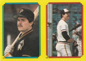 1988 O-Pee-Chee Stickers #131 / 230 Mike LaValliere / Larry Sheets Front