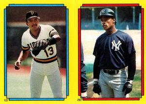 1988 O-Pee-Chee Stickers #127 / 297 Jose Lind / Rickey Henderson Front