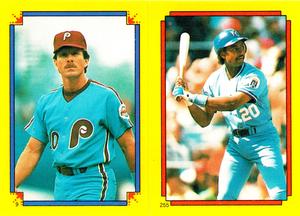 1988 O-Pee-Chee Stickers #9 / 255 Mike Schmidt / Frank White Front