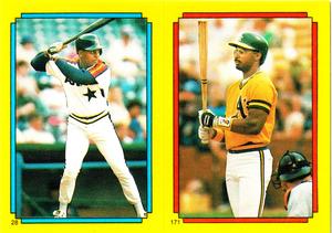 1988 O-Pee-Chee Stickers #28 / 171 Billy Hatcher / Mike Davis Front