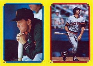 1988 O-Pee-Chee Stickers #89 / 267 Mike Aldrete / Kirk Gibson Front