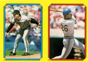 1988 O-Pee-Chee Stickers #132 / 197 Mike Dunne / Glenn Braggs Front