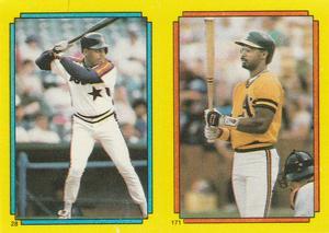 1988 O-Pee-Chee Stickers #28 / 171 Billy Hatcher / Mike Davis Front