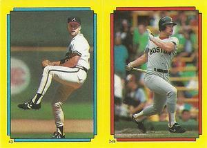1988 O-Pee-Chee Stickers #43 / 249 Jim Acker / Mike Greenwell Front