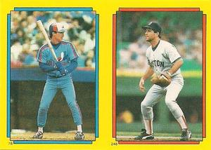 1988 O-Pee-Chee Stickers #78 / 248 Mike Fitzgerald / Marty Barrett Front
