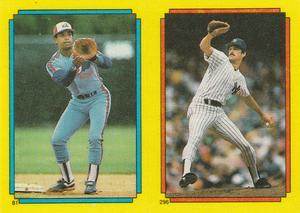 1988 O-Pee-Chee Stickers #81 / 296 Hubie Brooks / Ron Guidry Front
