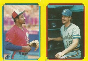 1988 O-Pee-Chee Stickers #83 / 201 Herm Winningham / Robin Yount Front