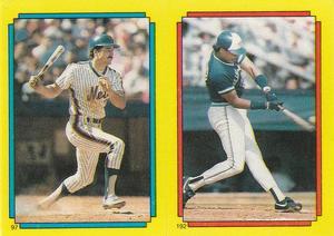 1988 O-Pee-Chee Stickers #97 / 192 Keith Hernandez / Jesse Barfield Front