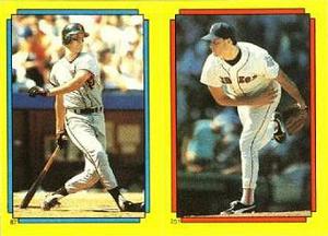 1988 O-Pee-Chee Stickers #87 / 251 Will Clark / Roger Clemens Front