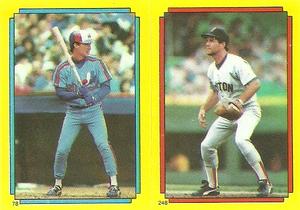 1988 Topps Stickers #78 / 248 Mike Fitzgerald / Marty Barrett Front