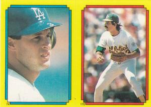 1988 Topps Stickers #74 / 170 Steve Sax / Dennis Eckersley Front