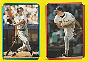 1988 Topps Stickers #87 / 251 Will Clark / Roger Clemens Front