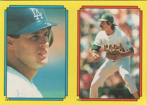 1988 Topps Stickers #74 / 170 Steve Sax / Dennis Eckersley Front
