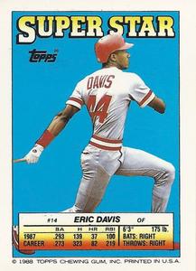 1988 Topps Stickers #146 Eric Davis Back