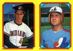 1988 Topps Stickers #206 / 305 Scott Bailes / Casey Candaele Front