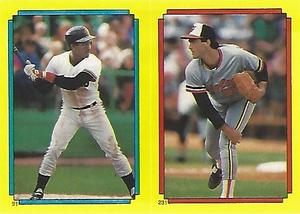 1988 Topps Stickers #91 / 231 Jose Uribe / Mike Boddicker Front