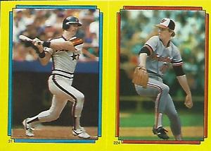1988 Topps Stickers #31 / 224 Denny Walling / Eric Bell Front