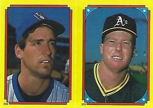 1988 Topps Stickers #202 / 309 B.J. Surhoff / Mark McGwire Front